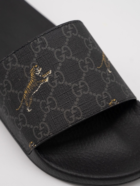 Gucci Men\'s Slides Tiger Black Canvas Supreme size 9G 9.5 US main image 10